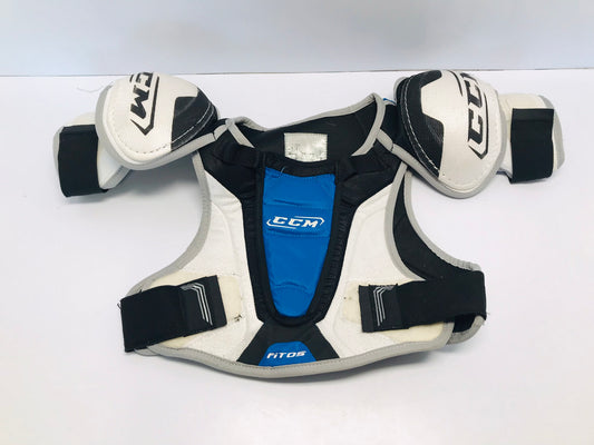 Hockey Shoulder Chest Pad Men's Size Small  Fit Black Blue Grey Excellent