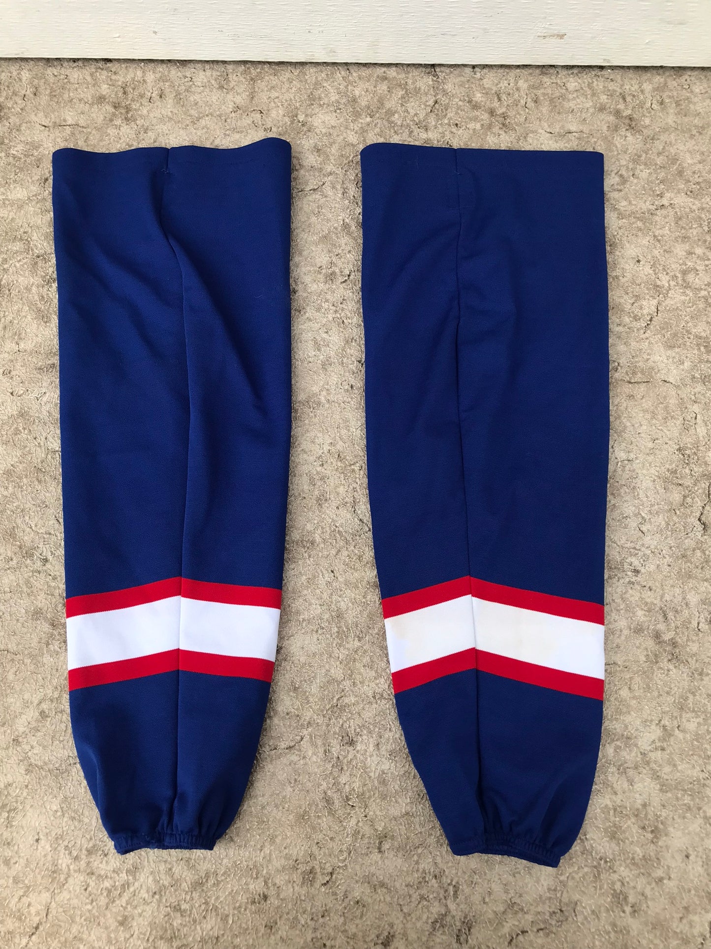 Hockey Socks 16 Inches Senior Pro Stock Blue Red Few Marks