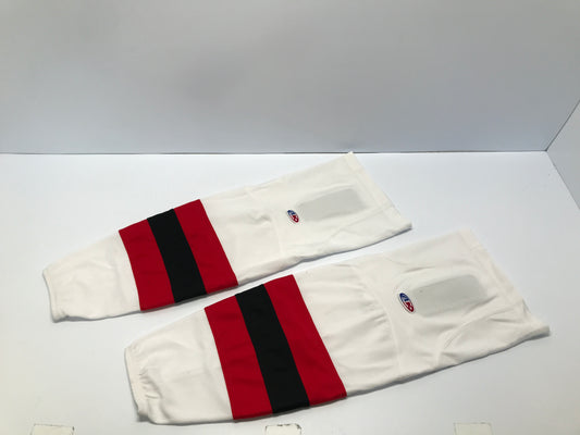 Hockey Socks Junior 24in Intermediate Velcro Tabs Red White Red White Like New