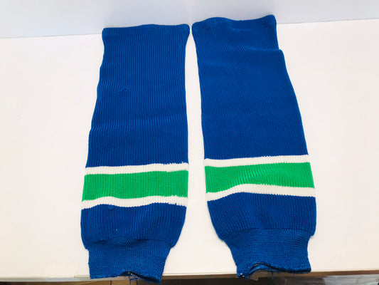 Hockey Socks Men's Size 28 inch Bauer Canucks Blue Green Minor Wear