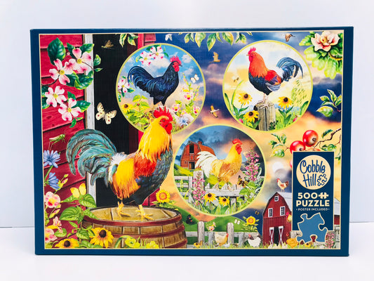 Jigsaw Puzzle Cobble Hill 500 Pc Rooster Magic Excellent