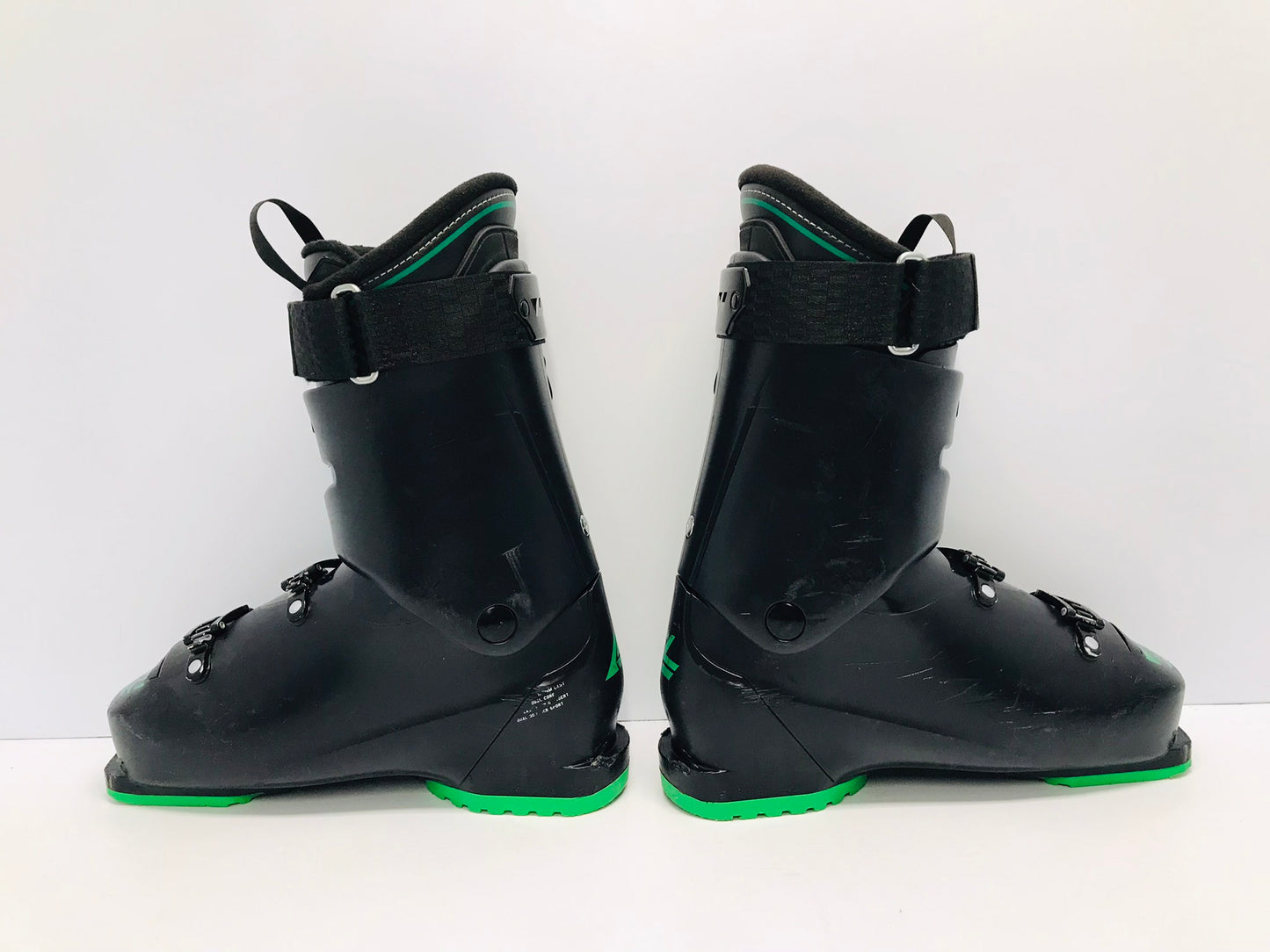 Ski Boots Mondo Size 27.5 Men's Size 9.5 Ladies Size 10.5 316 mm Lange Black Green Excellent