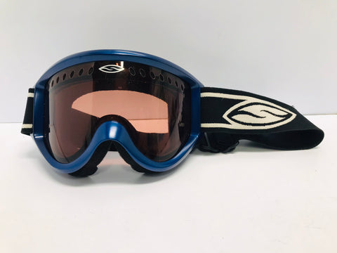 Ski Goggles Adult Size Large Smith Brilliant Blue With Orange Lense Excellent