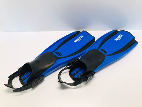 Snorkel Dive Fins Men's Size 7-9 Shoe Size Aquaflex Diving Fins Blue Black