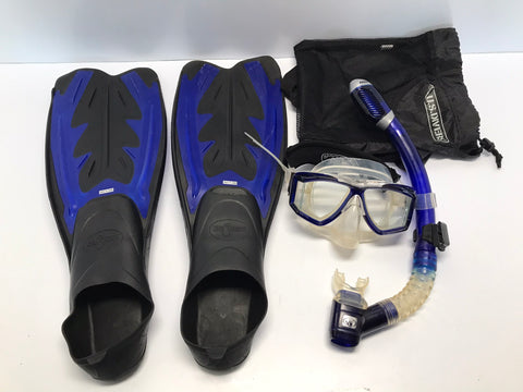 Snorkel Dive Fins Men's Shoe Size 5-7 Scubba Max Blue Black Excellent