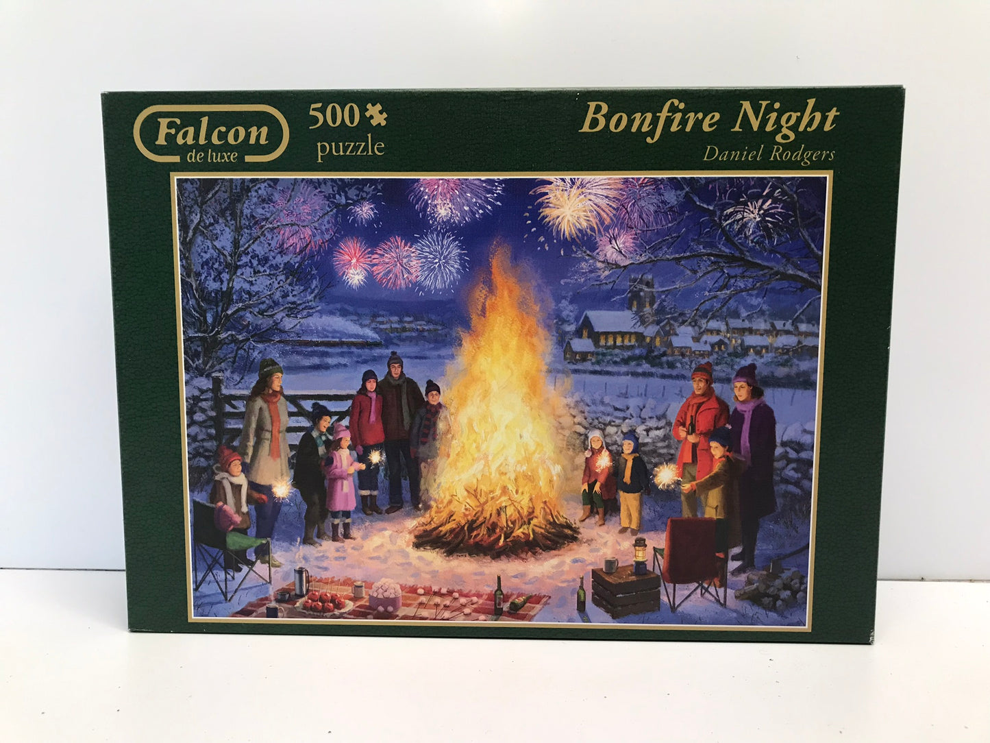 Jigsaw Puzzle Falcon 500 pc Christmas Bon Fire Nights Daniel Rodgers Excellent