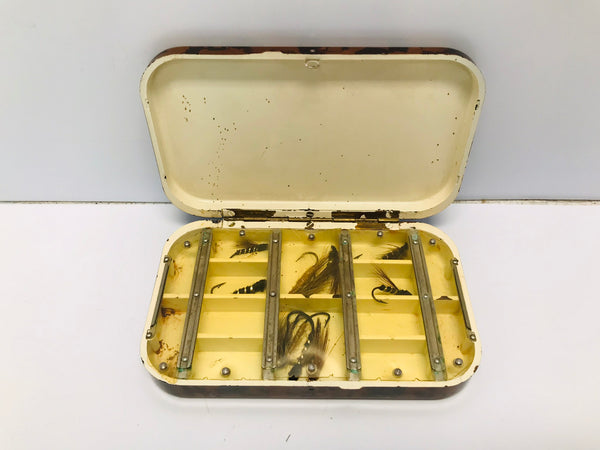 Great Grandpa's Antique 1934 Hardy Bros England Neroda Dry Fly Salmon Fishing Box RARE 6.2 x 4"5 x 4"