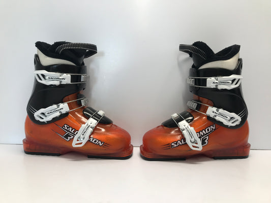 Ski Boots Mondo Size 23.5 Men's Size 5.5 Ladies size 6.5 276 mm Salomon Tangerine Black Like New