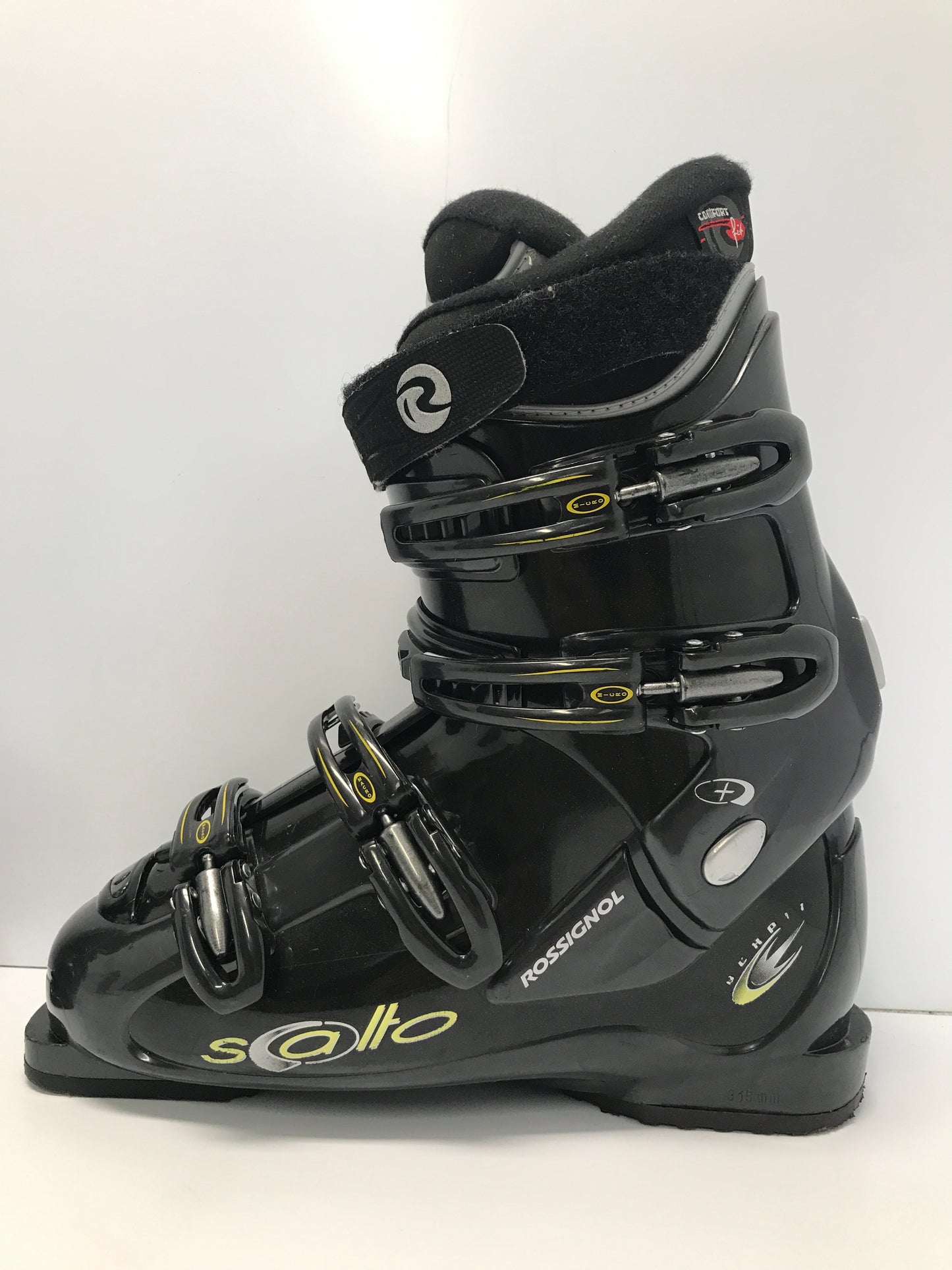 Ski Boots Mondo Size 27.5 Men's Size 9.5 Ladies size 10.5 315 mm Rossignol Black Lime Like New