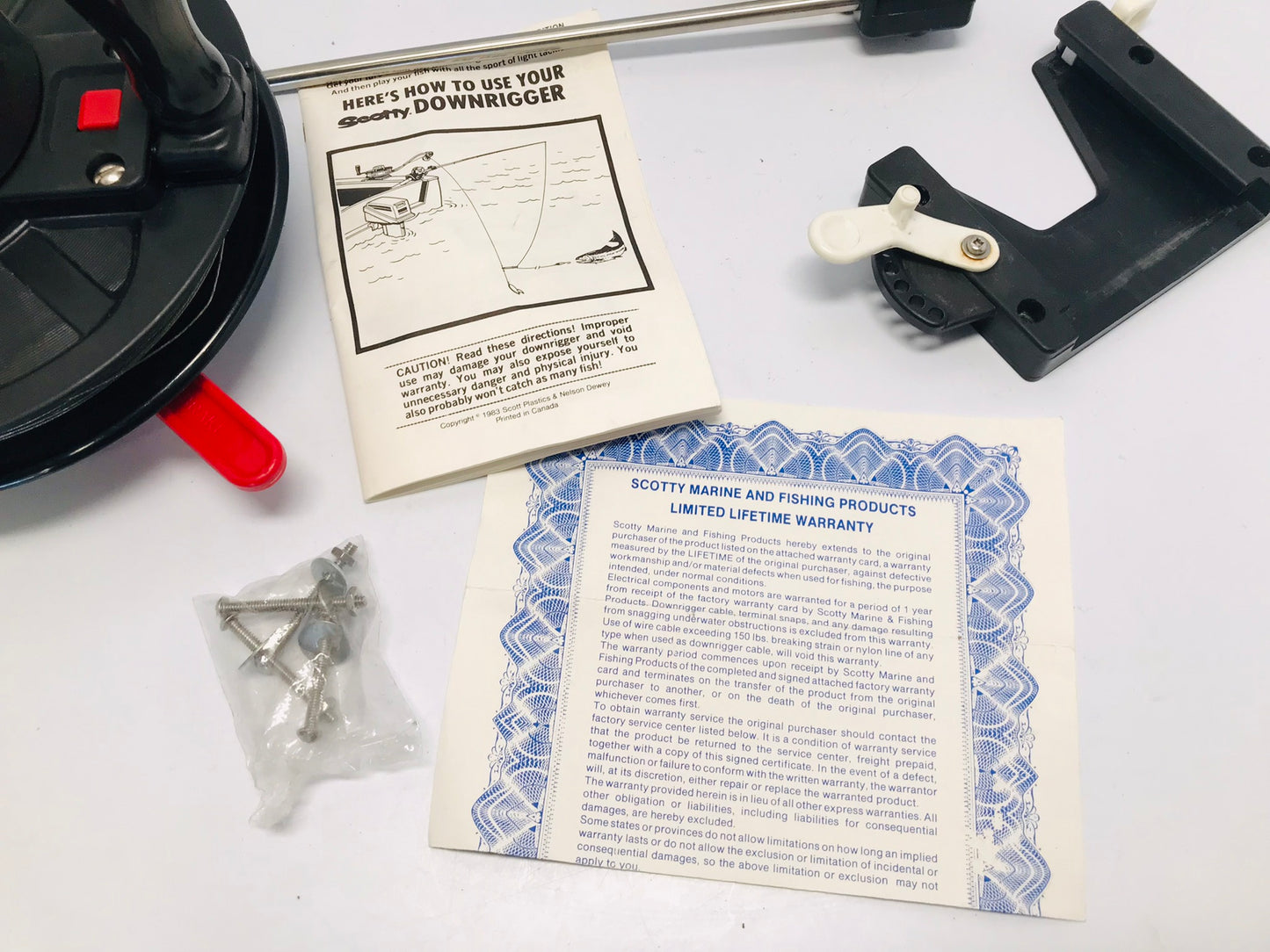 Fishing Adventure Original 1973 Scotty Saltaire Fishing Downrigger Stainless Steel Line Works Perfect Ocean or Lake Great for Kayak, Small Boat or Canoe