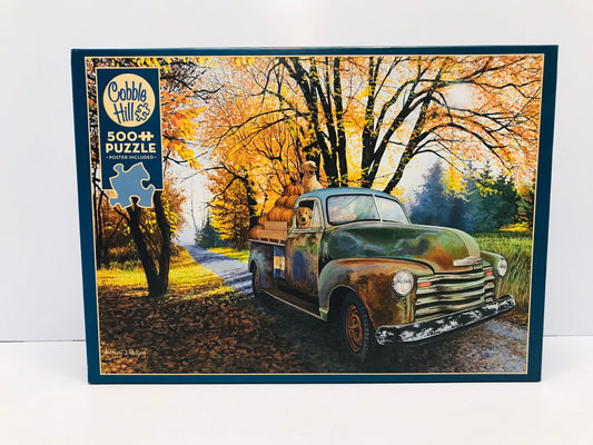 Jigsaw Puzzle Cobble Hill 500 Pc Joyride Old Farm Truck Yellow Lab Excellent