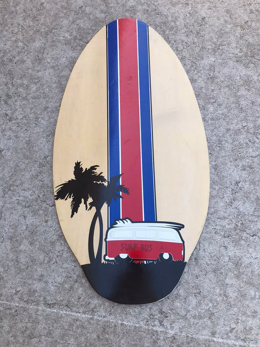 Surf SkimBoard Wood VW Surf Bus Van Red Blue  38 x 20 inch