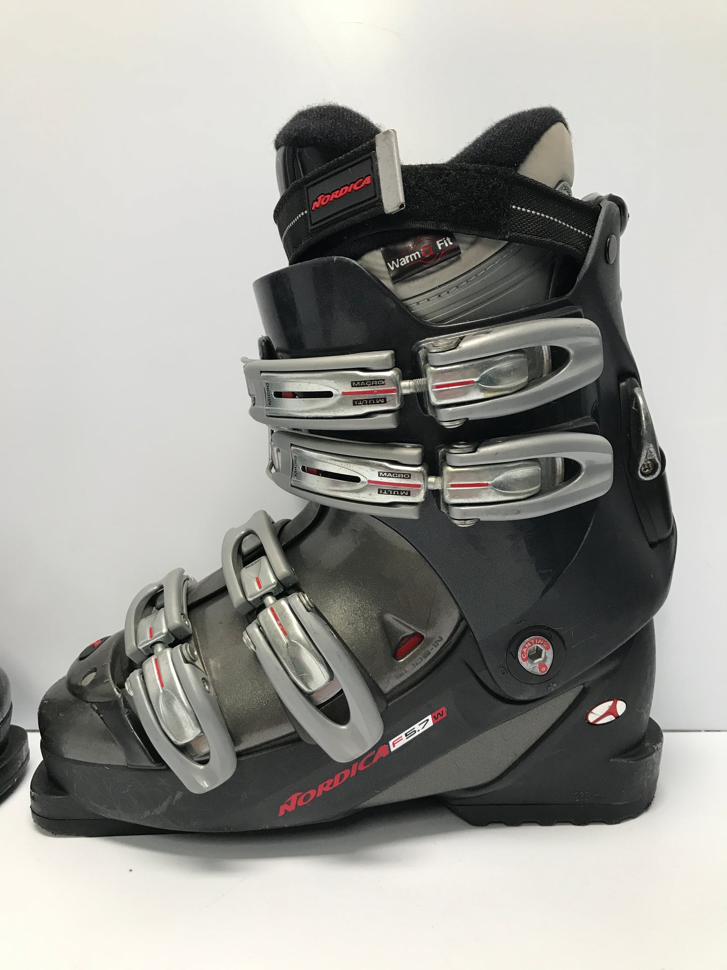 Ski Boots Mondo Size 24.5 Men's Size 6 Ladies Size 7 285 mm Nordica Grey Red