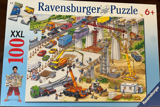 Child Jigsaw Puzzle 100 pc Ravensburger Big Construction Site Excellent