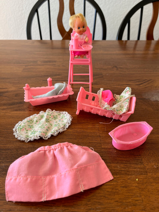 1976 Vintage Barbie Baby Babysitting Doll Set Rare Canadian Version