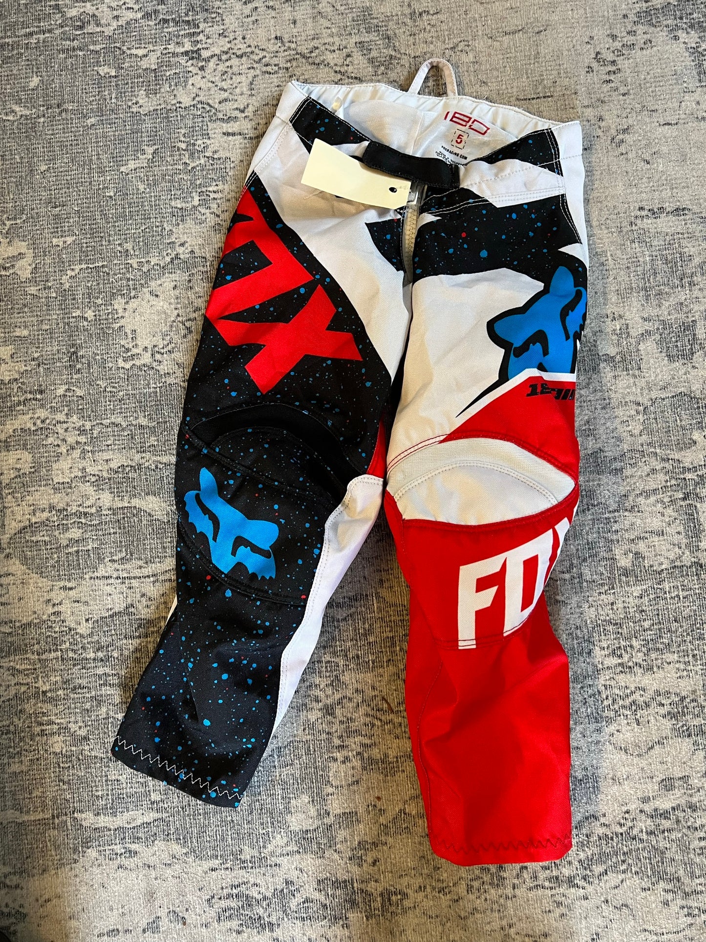 Motocross BMX Dirt Bike Child Size 5 Fox Pants Red White Black NEW
