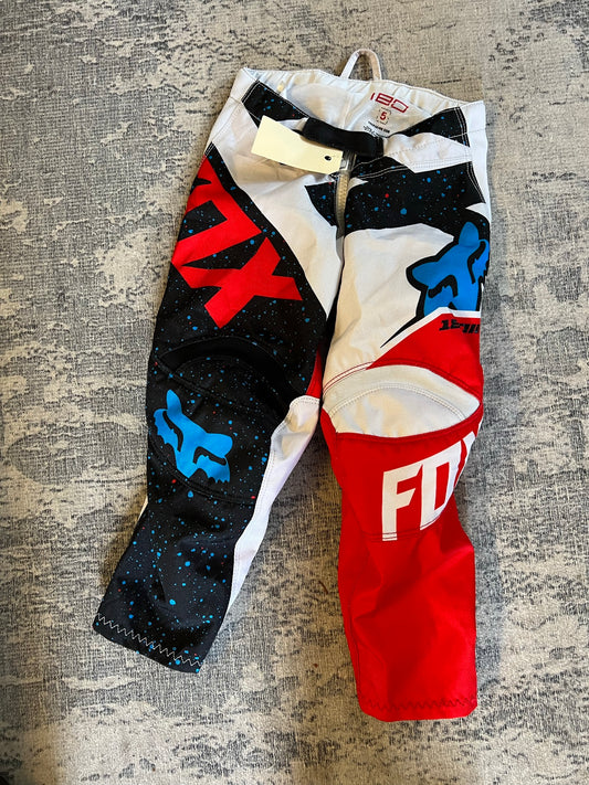 Motocross BMX Dirt Bike Child Size 5 Fox Pants Red White Black NEW