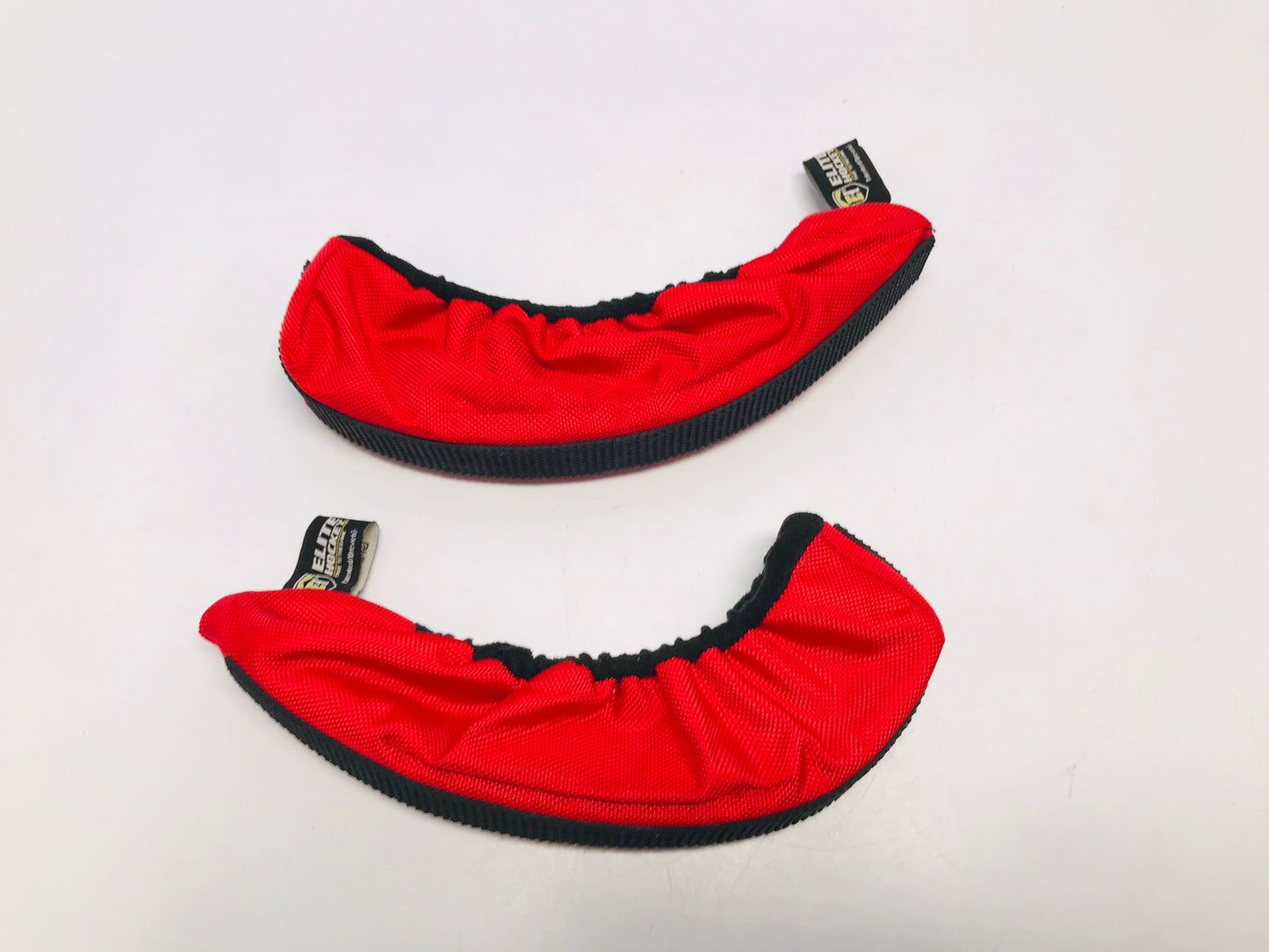 Hockey Skate Guards Black Red Terri Cloth Elite Hockey Youth Child Shoe Size 1-5 Like New