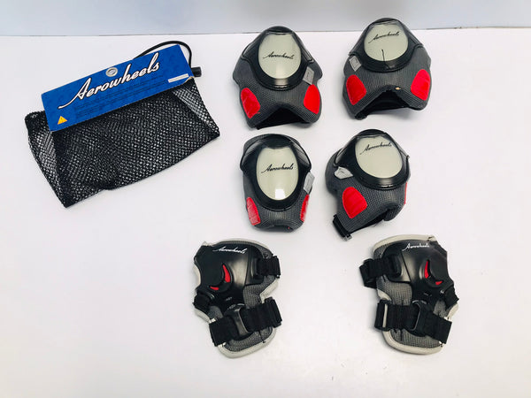 Inline Roller Skates Bike Skateboard Protective Knee Elbow Pads  Child Size 6-8 AeroWheels Black Red Black  NEW In Package
