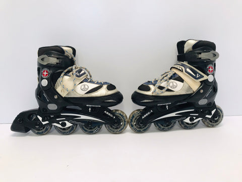 Inline Roller Skates Child Size 10-13 Blue Grey Minor Wear
