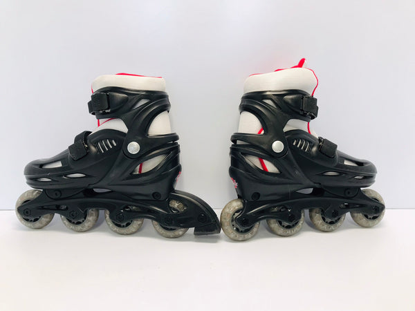 Inline Roller Skates Child Size 12-2 Adjustable Gravity Black Red White Like New