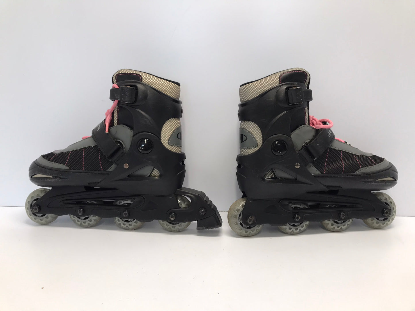Inline Roller Skates Hyper Child Size 3-6 Youth Black Grey Pink
