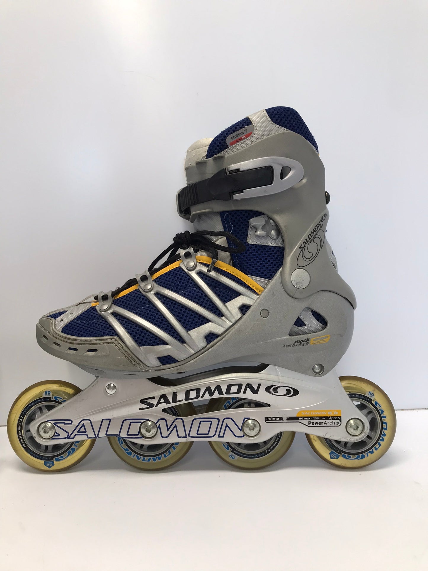 Inline Roller Skates Men's Size 6.5 Salomon Motion 7 Rubber Wheels Like New