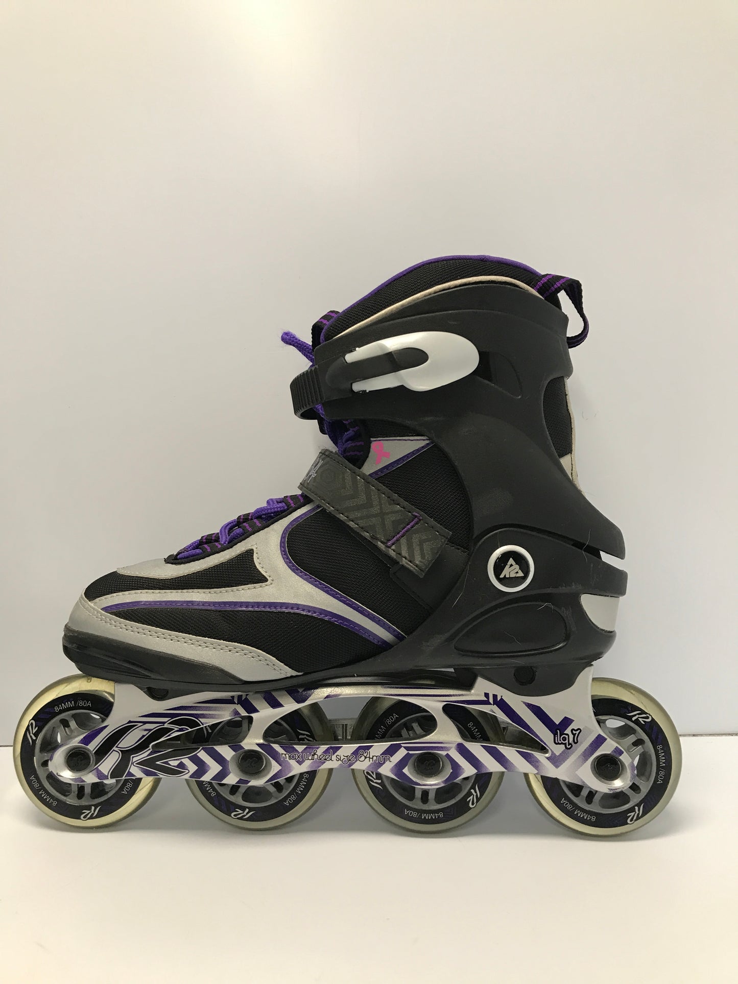 Inline Skates Ladies Size 10 K.2 Helena 84 Purple Grey Black Like New Rubber Tires
