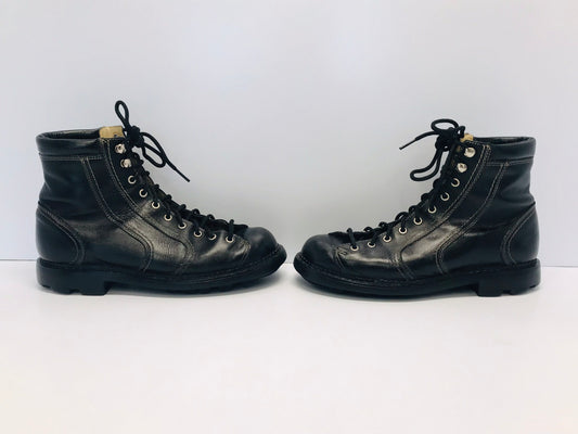 John Fluevog Seventh Heaven Size 7.5 - 8 Ladies Leather Wingtip Combat Boots Like New Black