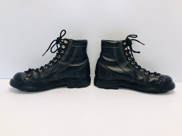 John Fluevog Seventh Heaven Size 7.5 - 8 Ladies Leather Wingtip Combat Boots Like New Black