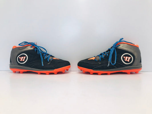 Lacrosse Cleats Shoes Child Size 6 Junior Warrior Black Orange Blue High Top Excellent