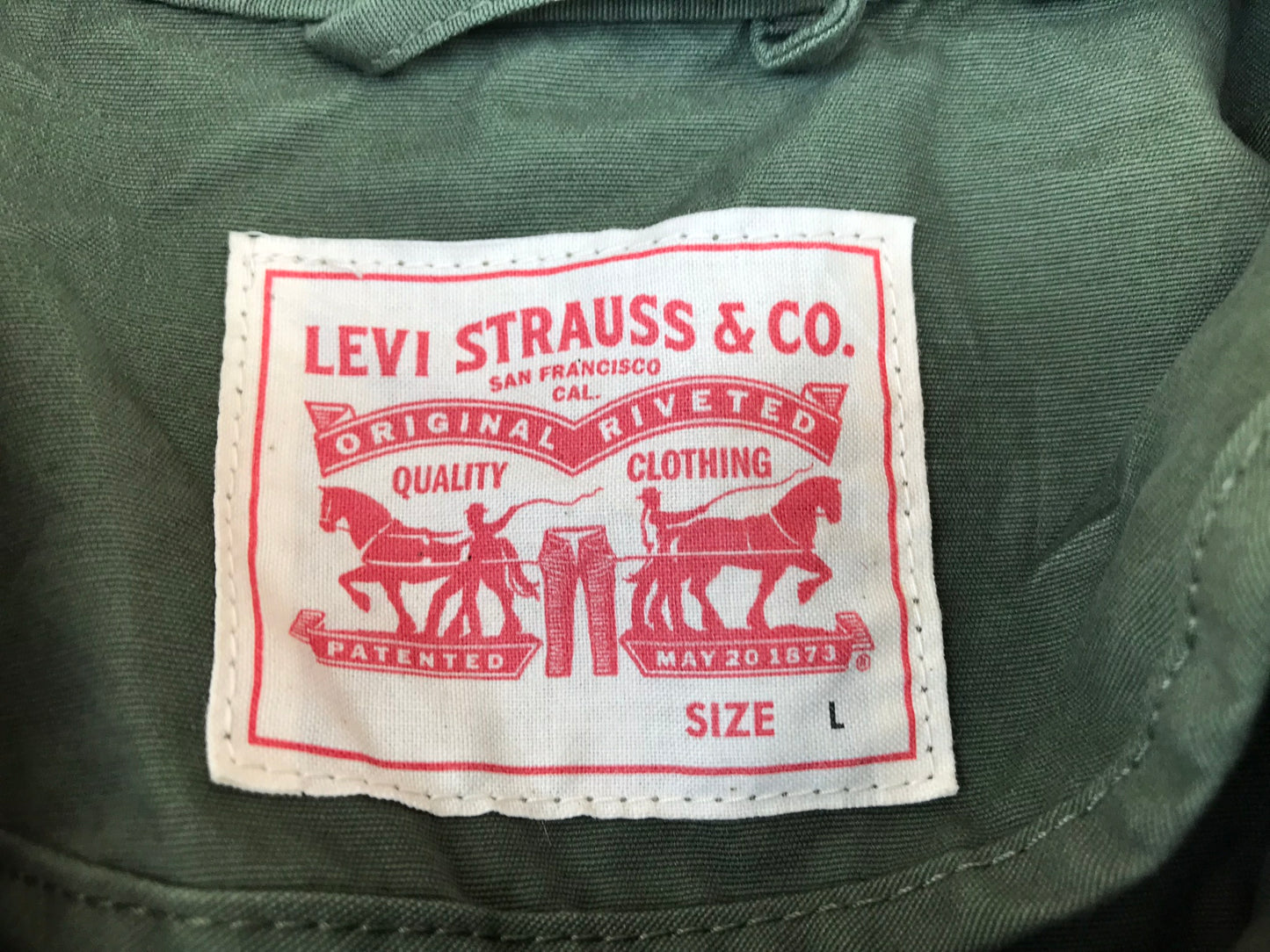 Ladies Coat Size Large Levi Strauss All Cotton Army  New