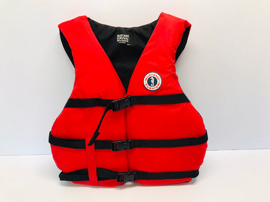 Life Jacket Adult Size 90-200 Lb Universal Mustang Survival Outstanding Quality Kayak Paddleboard Canoe Water Sports Black Red Like New