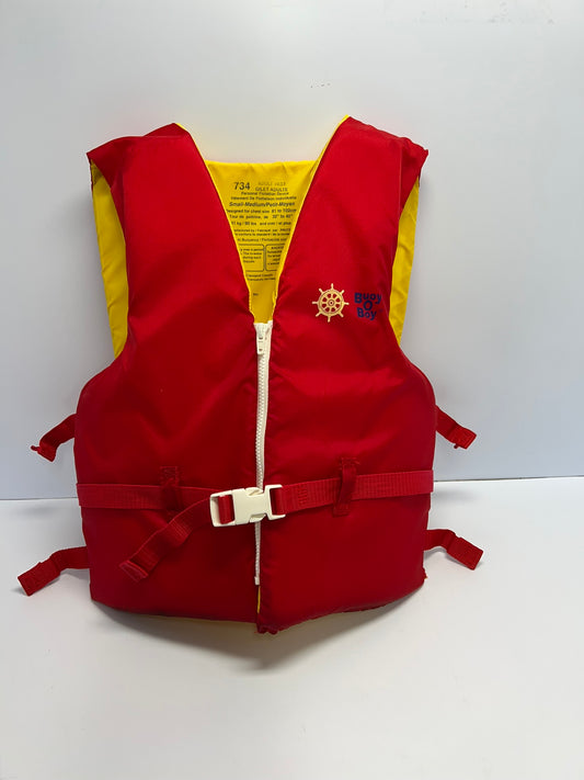 Life Jacket Adult  Size Small - Medium Buoy o Boy Red Yellow