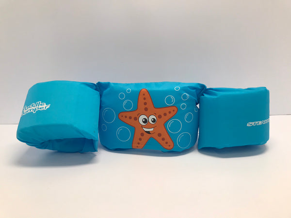 Life Jacket Child Size 30-50 Pound Puddle Jumpers Stearns Blue Starfish Like New