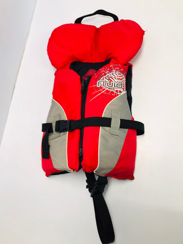 Life Jacket Child Size 30-60 Fluid Red Grey Excellent Transport Canada Approved