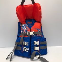 Life Jacket Child Size 30-60 Lb Aquafloat Orange Blue New