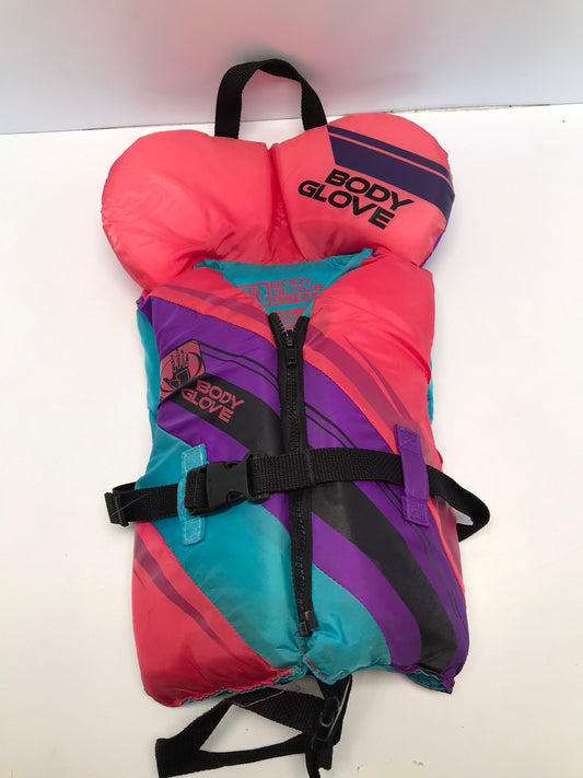 Life Jacket Child Size 30-60 lb Body Glove Blue Rose Few Marks Transport Canada Approved
