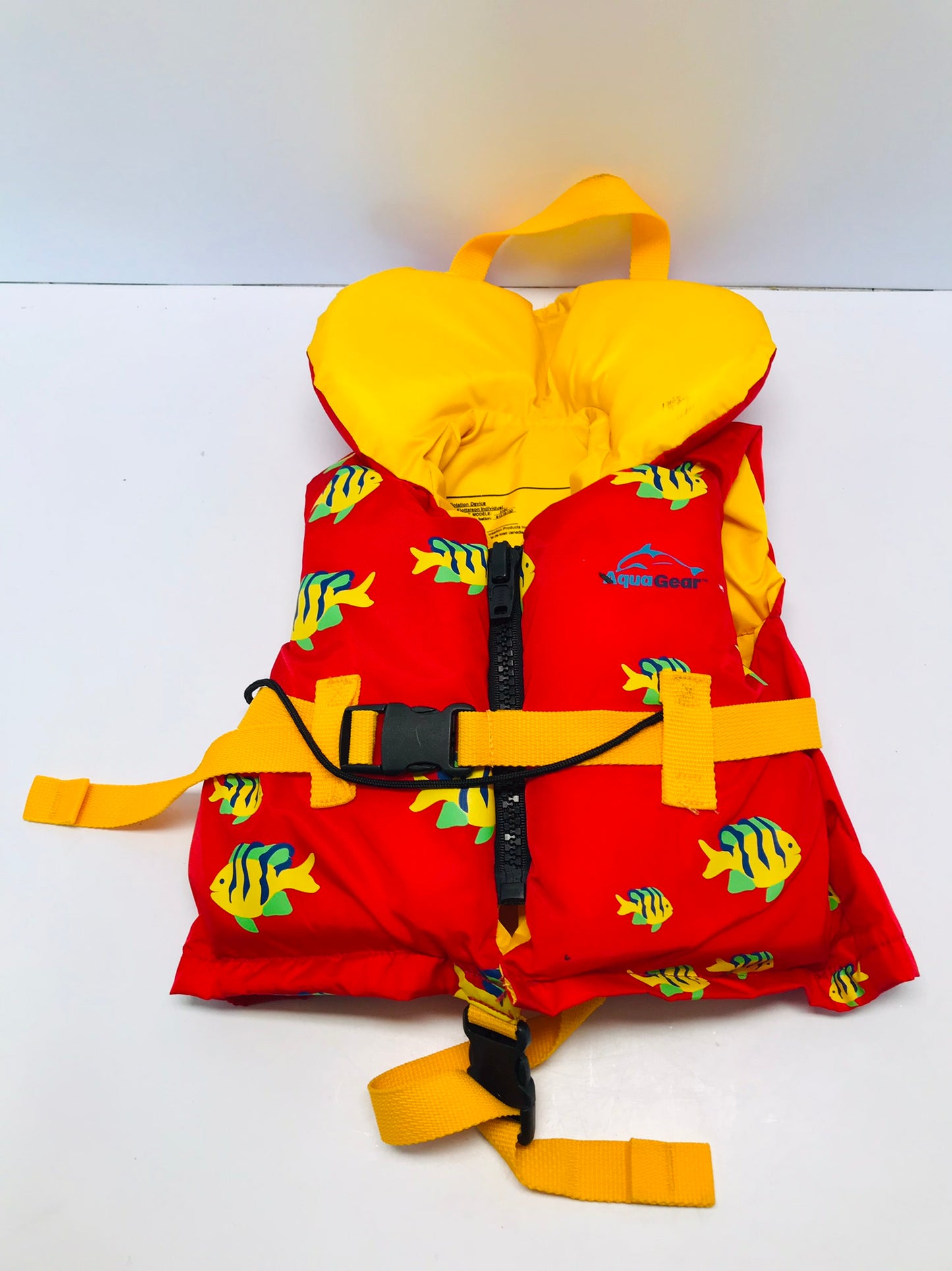 Life Jacket Child Size 30-60 lbs Aqua Gear Red Yellow Excellent