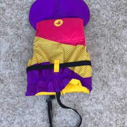 Life Jacket Child Size 60-90 Lb Youth Body Glove Purple Pink Yellow Excellent