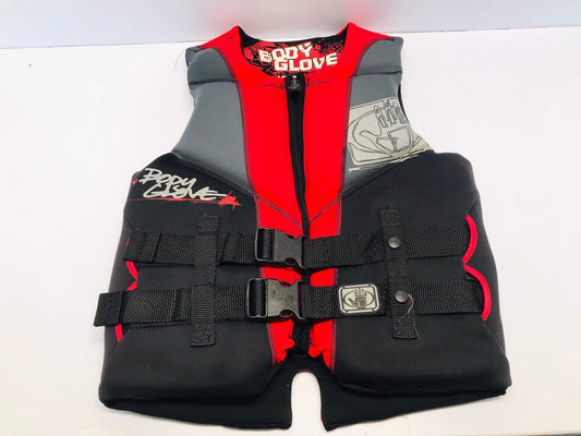 Life Jacket Men's Size Medium Body Glove Neoprene Surf, Ski Water Sports Red Black Neoprene