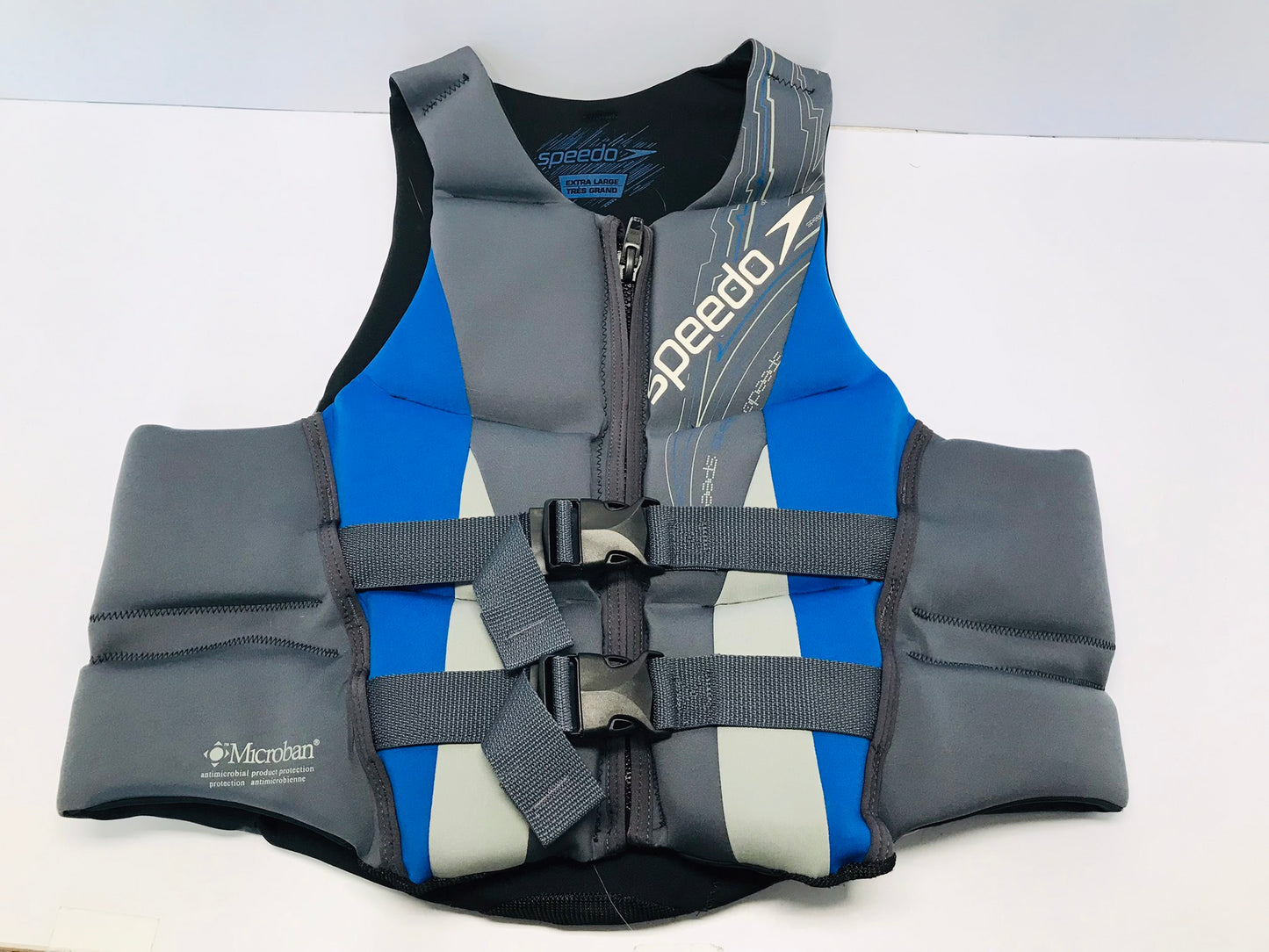 Life Jacket Men's Size X Large Speedo Neoprene Grey Blue New Demo Model