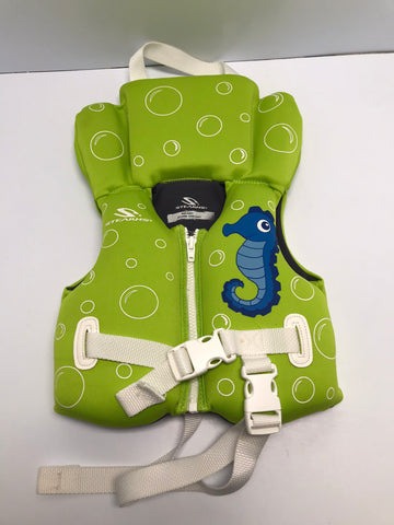 Life Jacket Vest Infant Baby Size 20-30 Stearns Lime Black Neoprene Transport Canada Approved