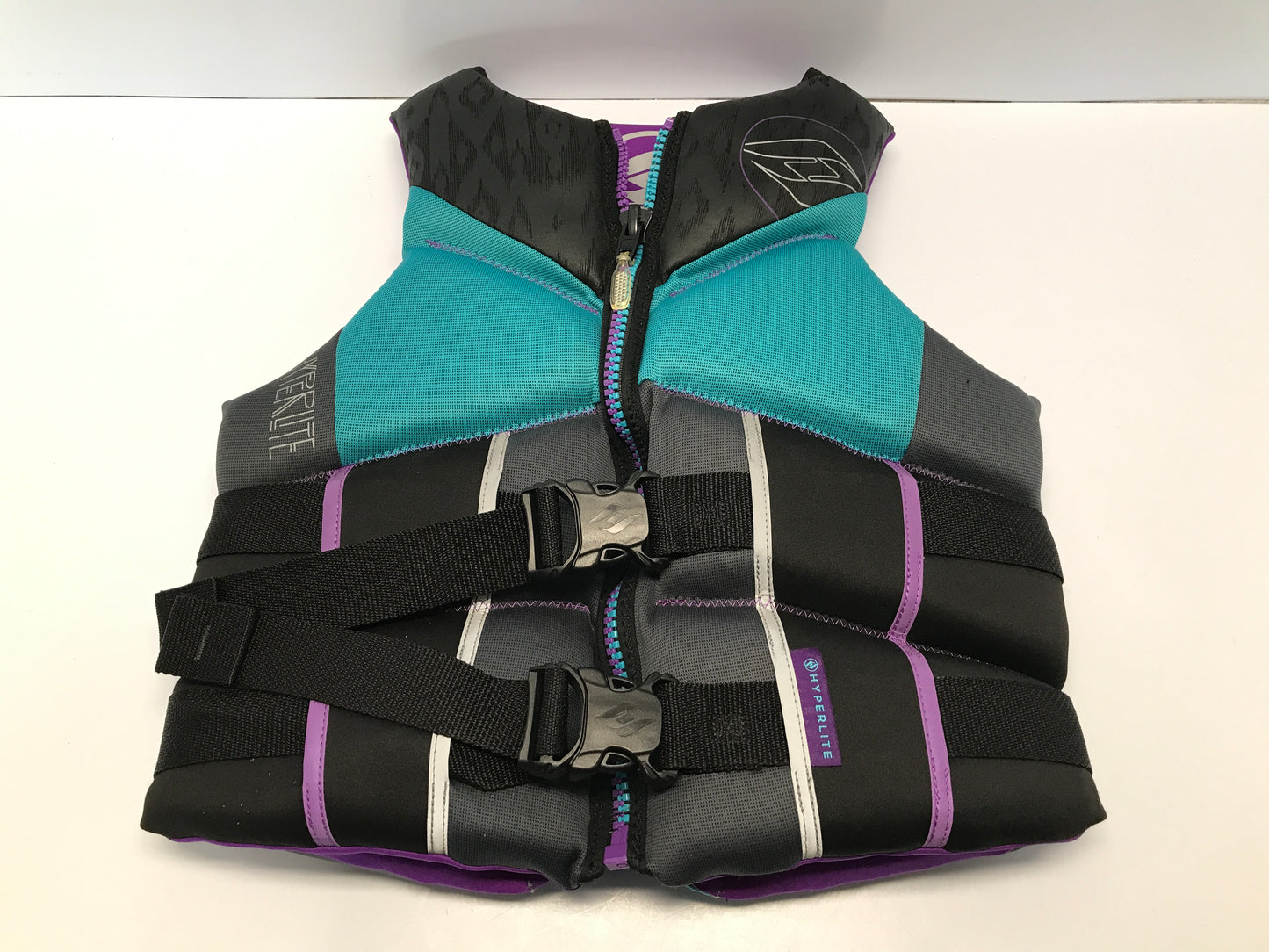 Life jacket vest hyperlite women ladies size small purple black teal neoprene fishing camping surf