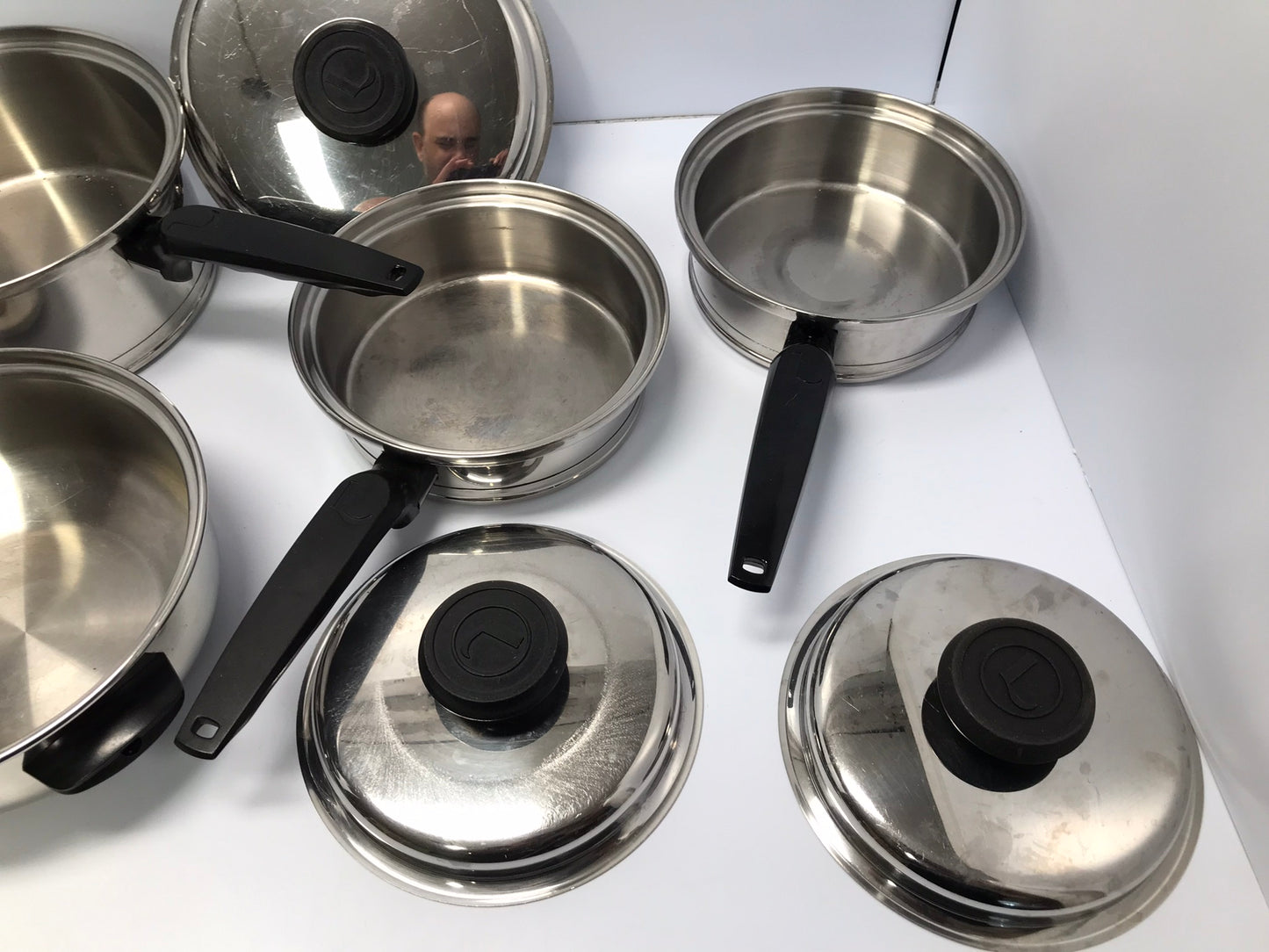 Lifetime Stainless Steel Cookware Set Lifetime Warranty 10 Piece With Dome Pot Lits and Reg Lids Like New