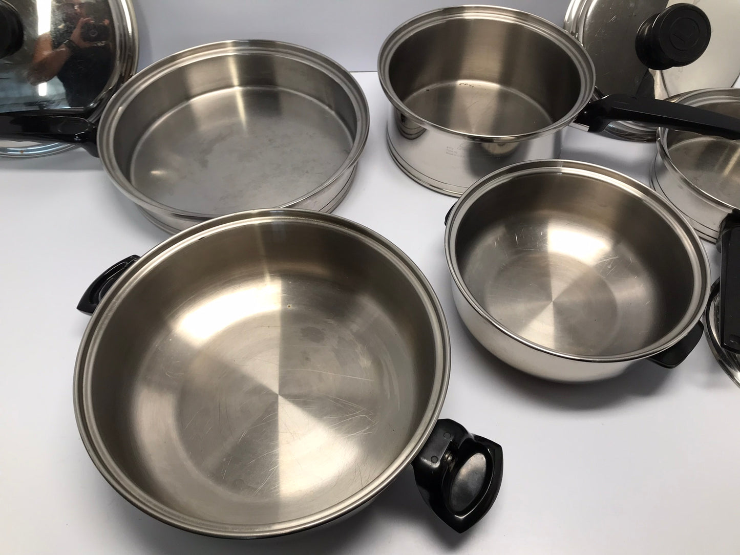 Lifetime Stainless Steel Cookware Set Lifetime Warranty 10 Piece With Dome Pot Lits and Reg Lids Like New