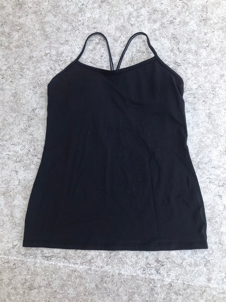 LuLuLemon Ladies Size Large With Support Bra Inside Yoga Workout Tank Top  Black Like New