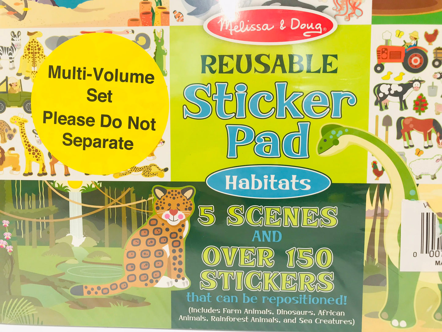 Melissa & Doug Reusable Sticker Pad Double Sided Habitat and Vehicles New Sealed In Package
