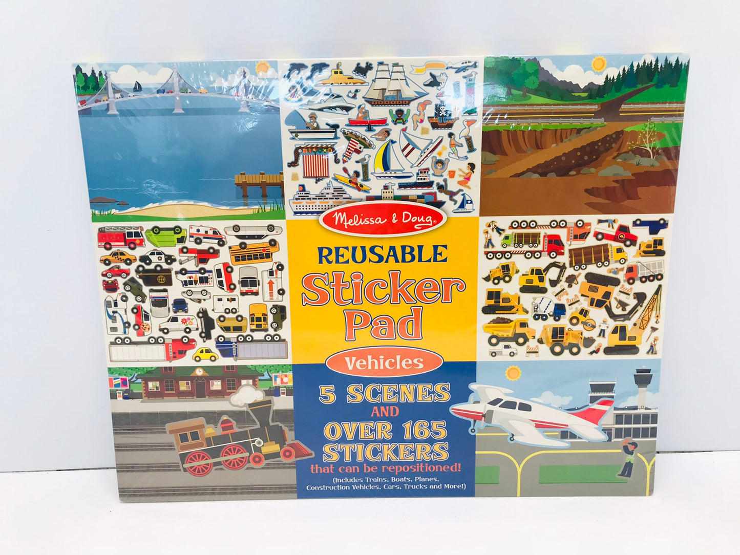 Melissa & Doug Reusable Sticker Pad Double Sided Habitat and Vehicles New Sealed In Package