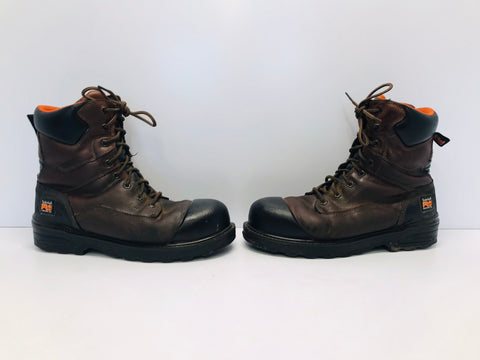 Men's Work Boots Timberland SA Safety Badged Steel Toe Men's Size 11 Wide Brown Leather Excellent